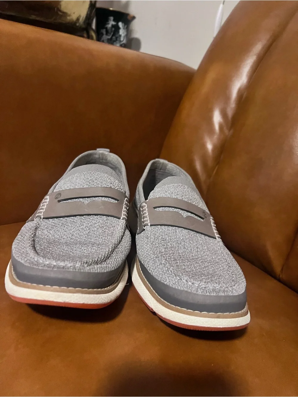 Cole Haan 4.ZERØGRAND Stitchlite Loafers gray leather penny strap men’s size 9M